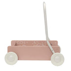 Różowy drewniany chodzik pchacz, do nauki chodzenia, dla dzieci, zabawka Micki - Zabawki z Lasu 