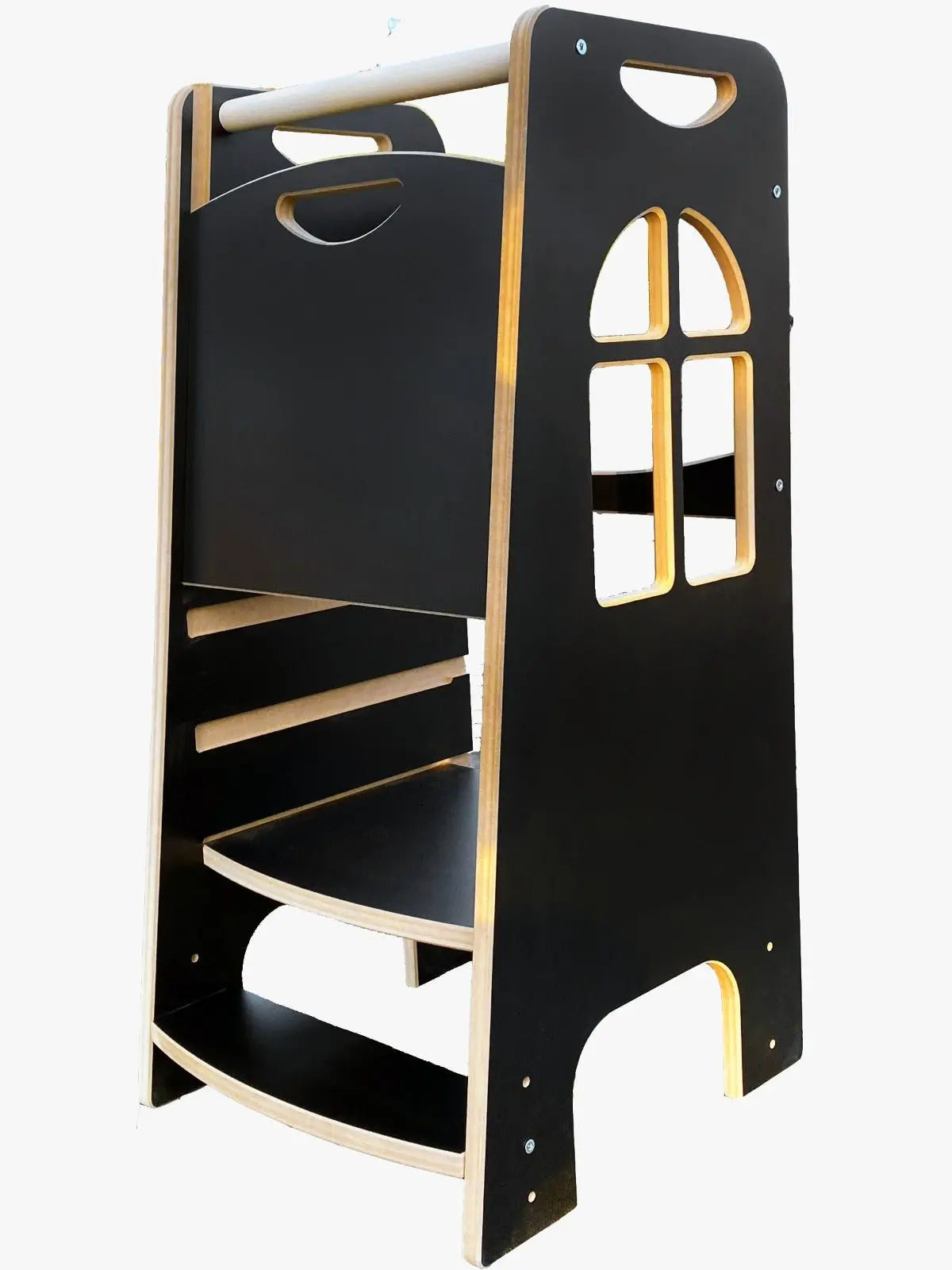 Tower Step Black | Pomocnik Kuchenny Montessori | Bezpieczny | Kitchen Helper - Zabawki z Lasu 