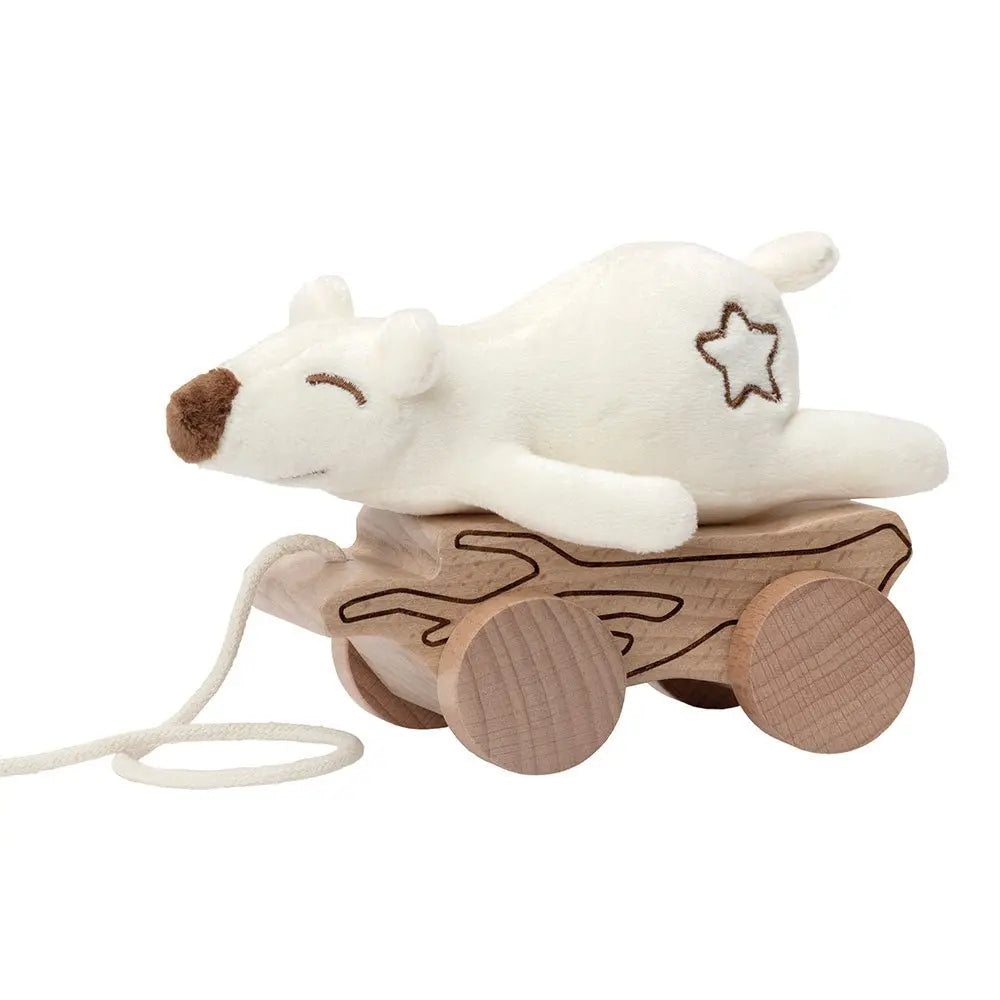 Zabawka do ciągnięcia na sznurku pluszowy miś Premium, pojazd, dzieci Micki - Zabawki z Lasu 