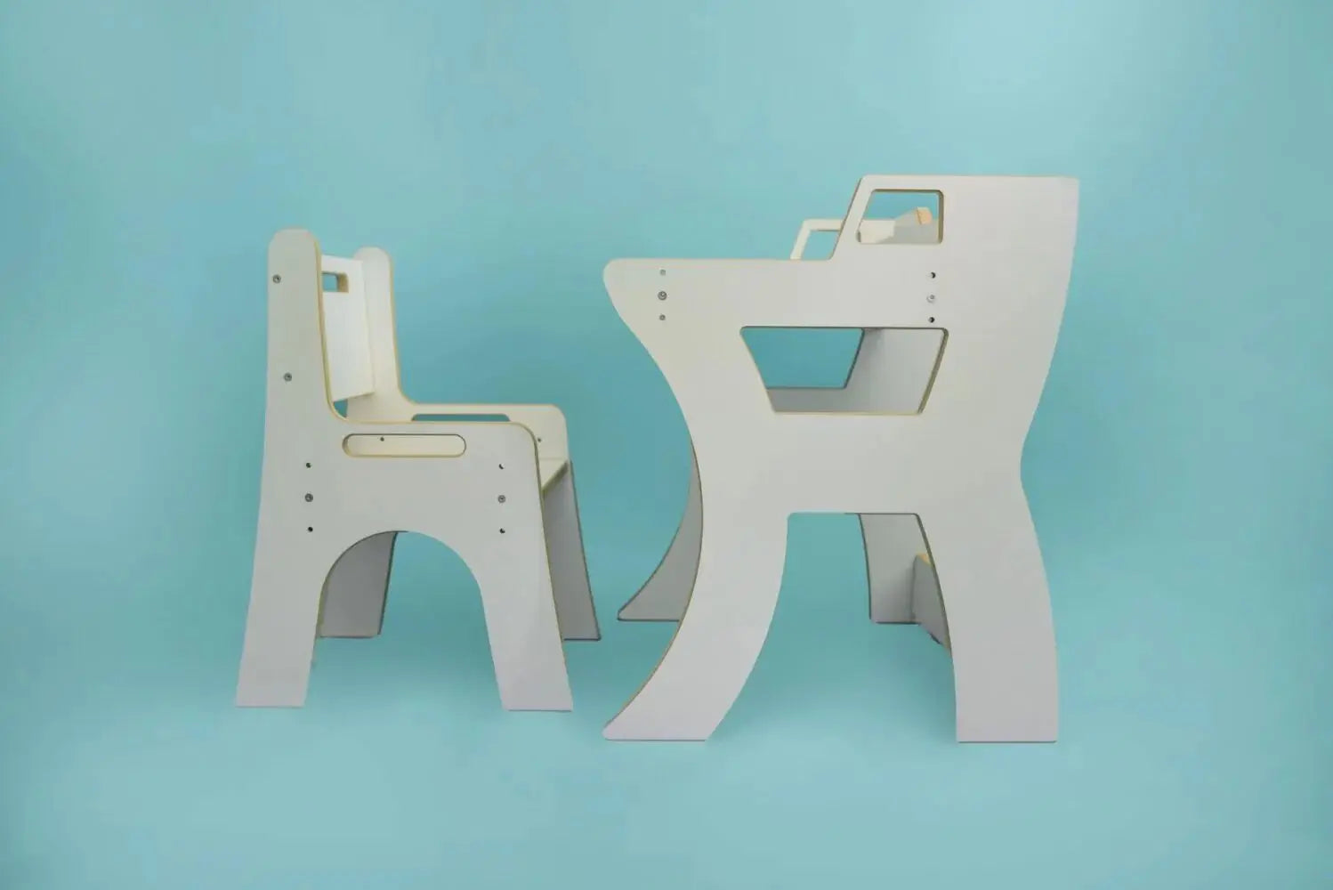 Zestaw: stolik i krzesełko Montessori – regulowana wysokość - Zabawki z Lasu 